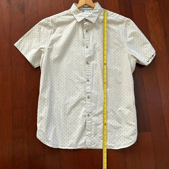 Denim & Flower Ricky Singh Cream w/ Black Dot Short Sleeve Button-Up Sz L cotton - Picture 3 of 10
